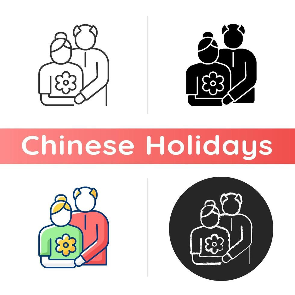 Old couple icon vector