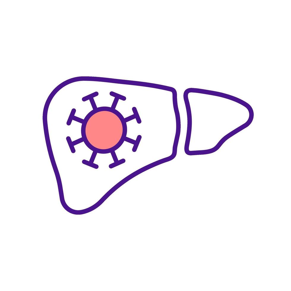 Liver cancer RGB color icon vector