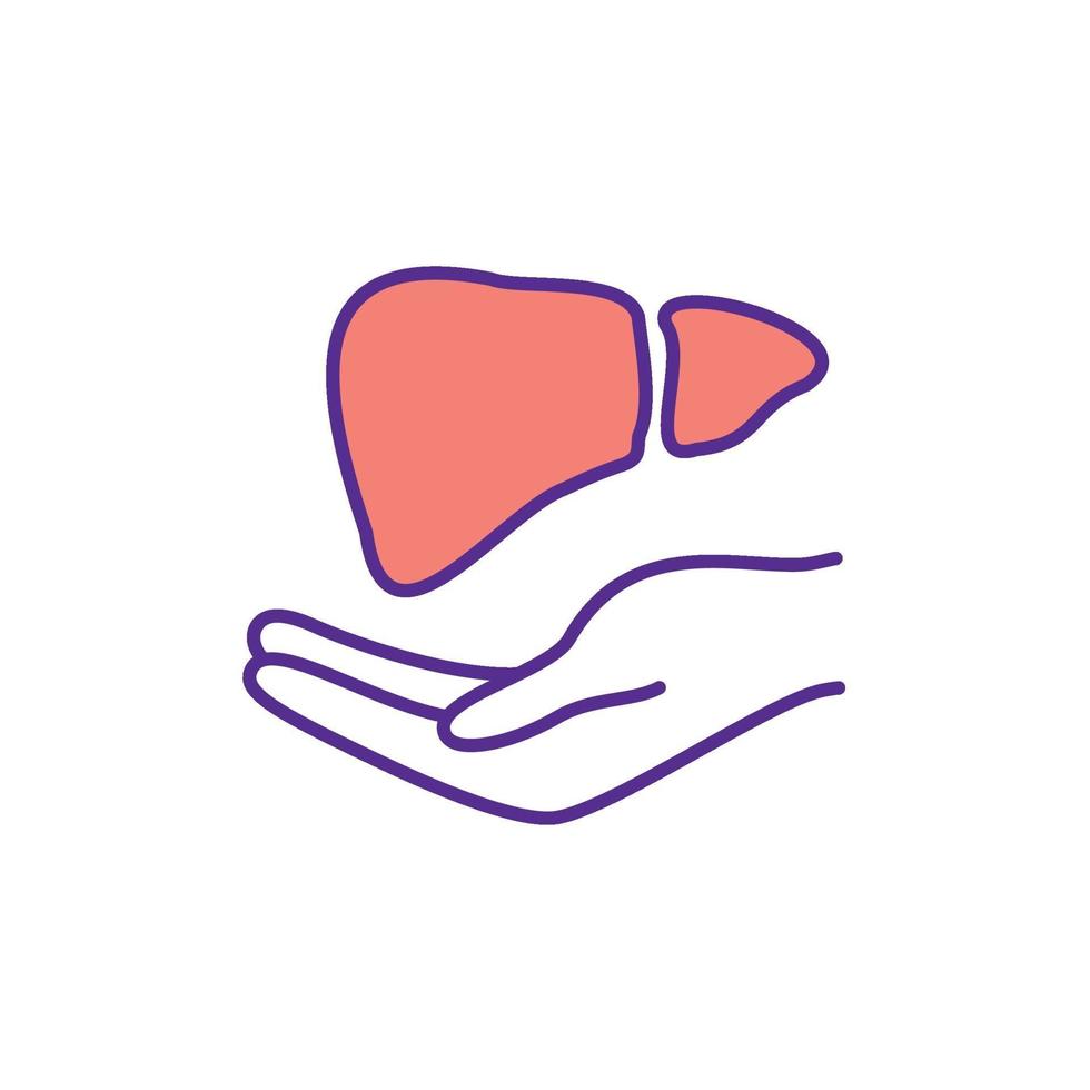 Liver disease awareness and control RGB color icon vector