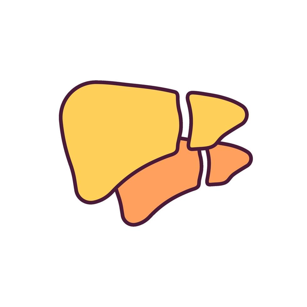 Enlarged liver RGB color icon vector