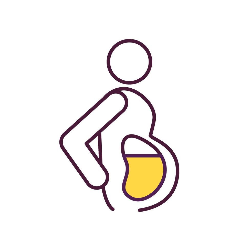 Overweight and obesity development RGB color icon vector