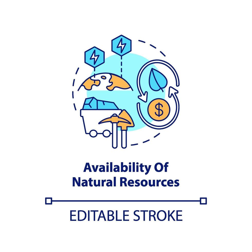 Natural resources availability concept icon vector