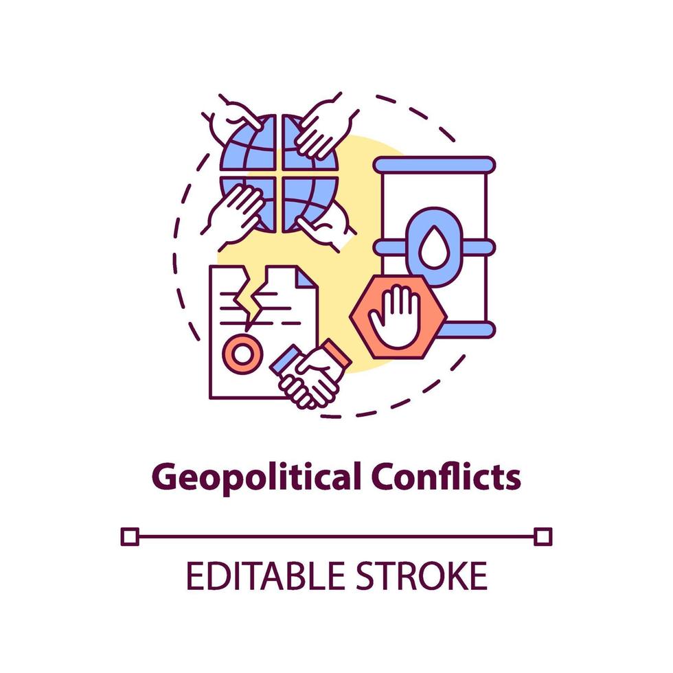 Geopolitical conflicts concept icon vector