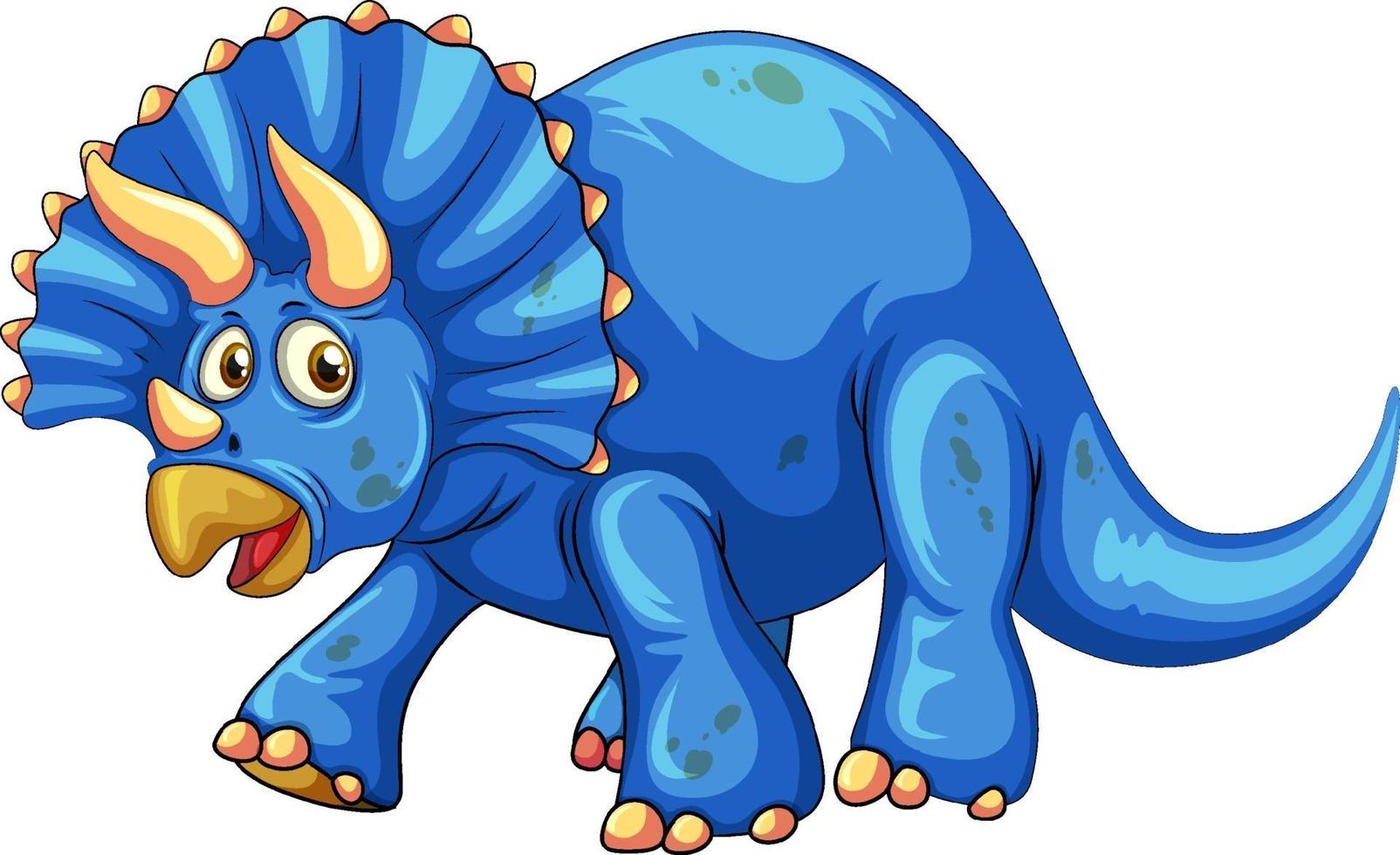 un personaje de dibujos animados de dinosaurio triceratops vector