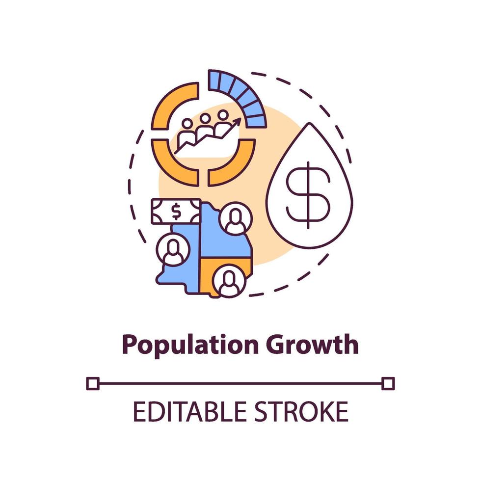 icono del concepto de crecimiento de la población vector