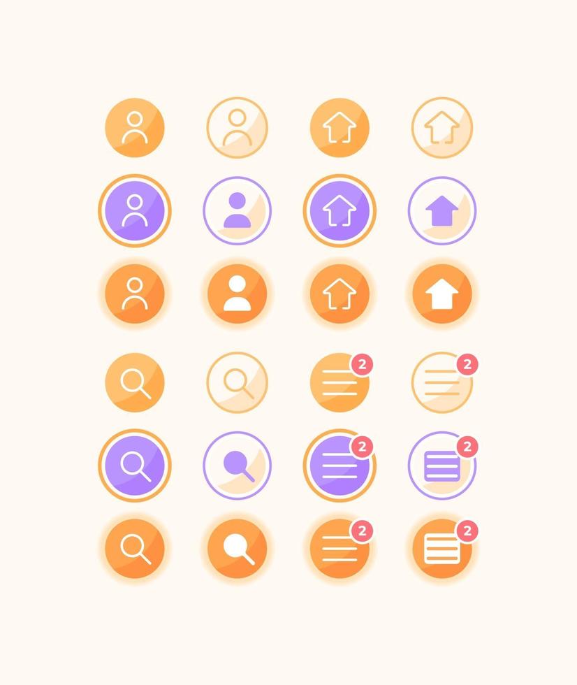 Settings options for user account UI elements kit vector
