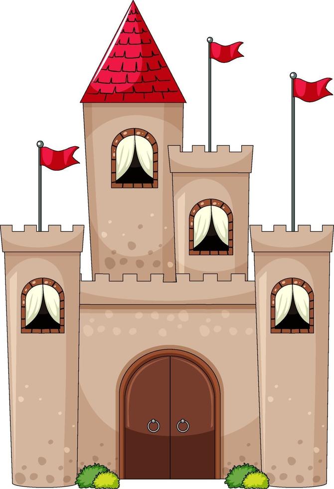 estilo de dibujos animados simple de castillo aislado sobre fondo blanco vector