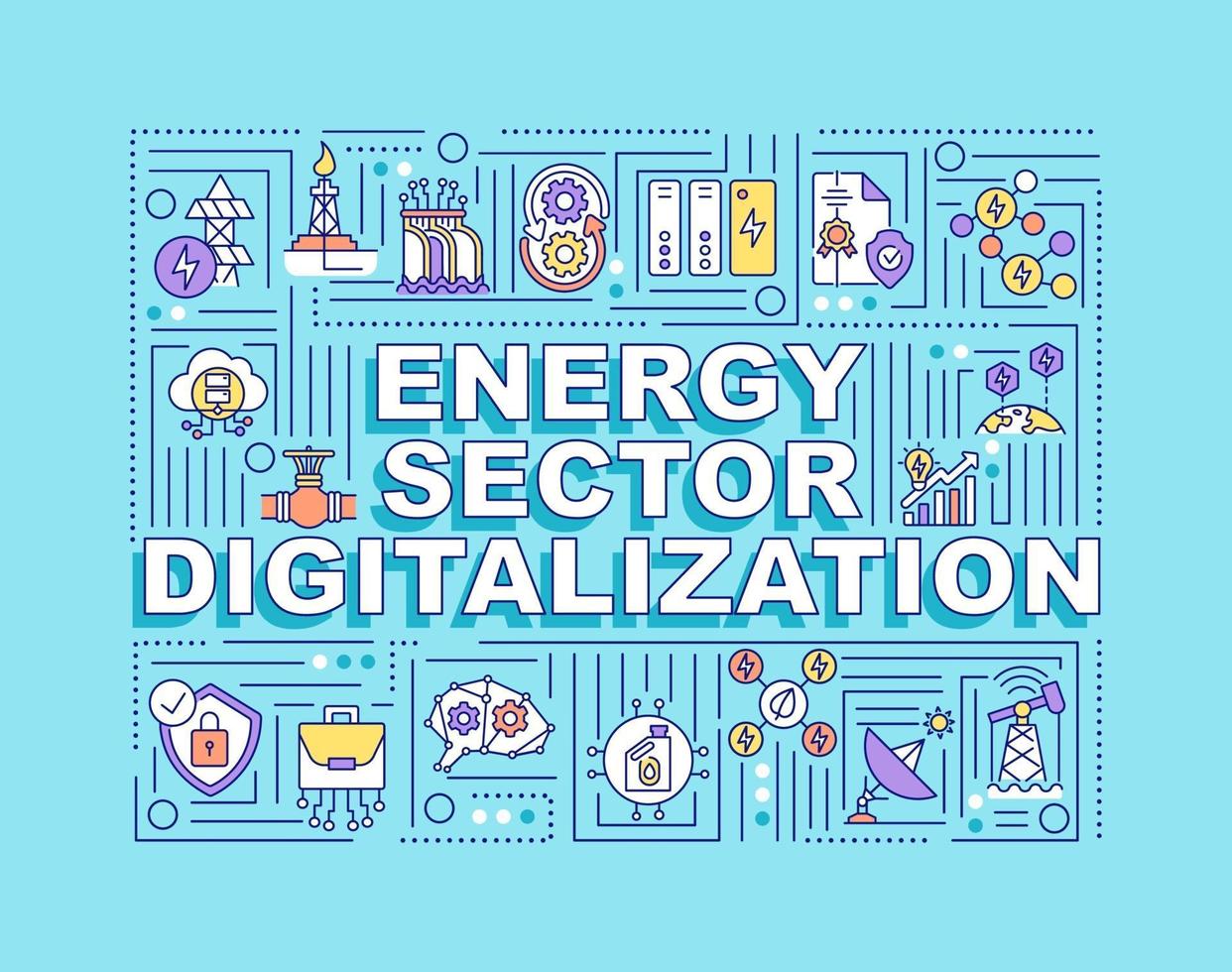 banner de conceptos de palabra de digitalización del sector energético vector