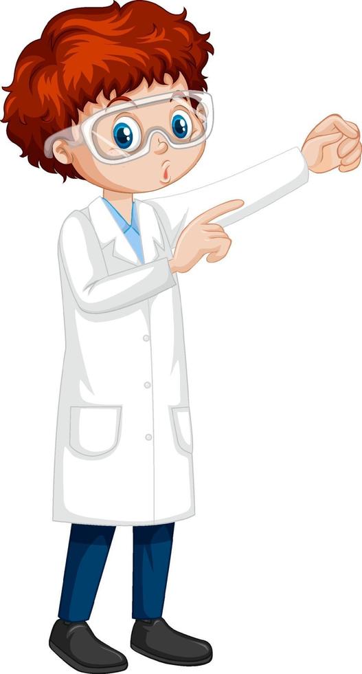 A boy wearing laboratory coat cartoon character vector