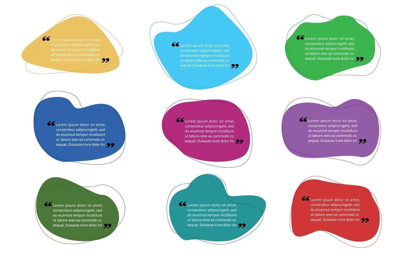 Curve shape quotes template set vector