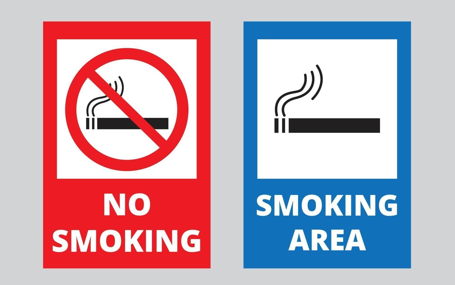 No smoking sign and smoking area vector