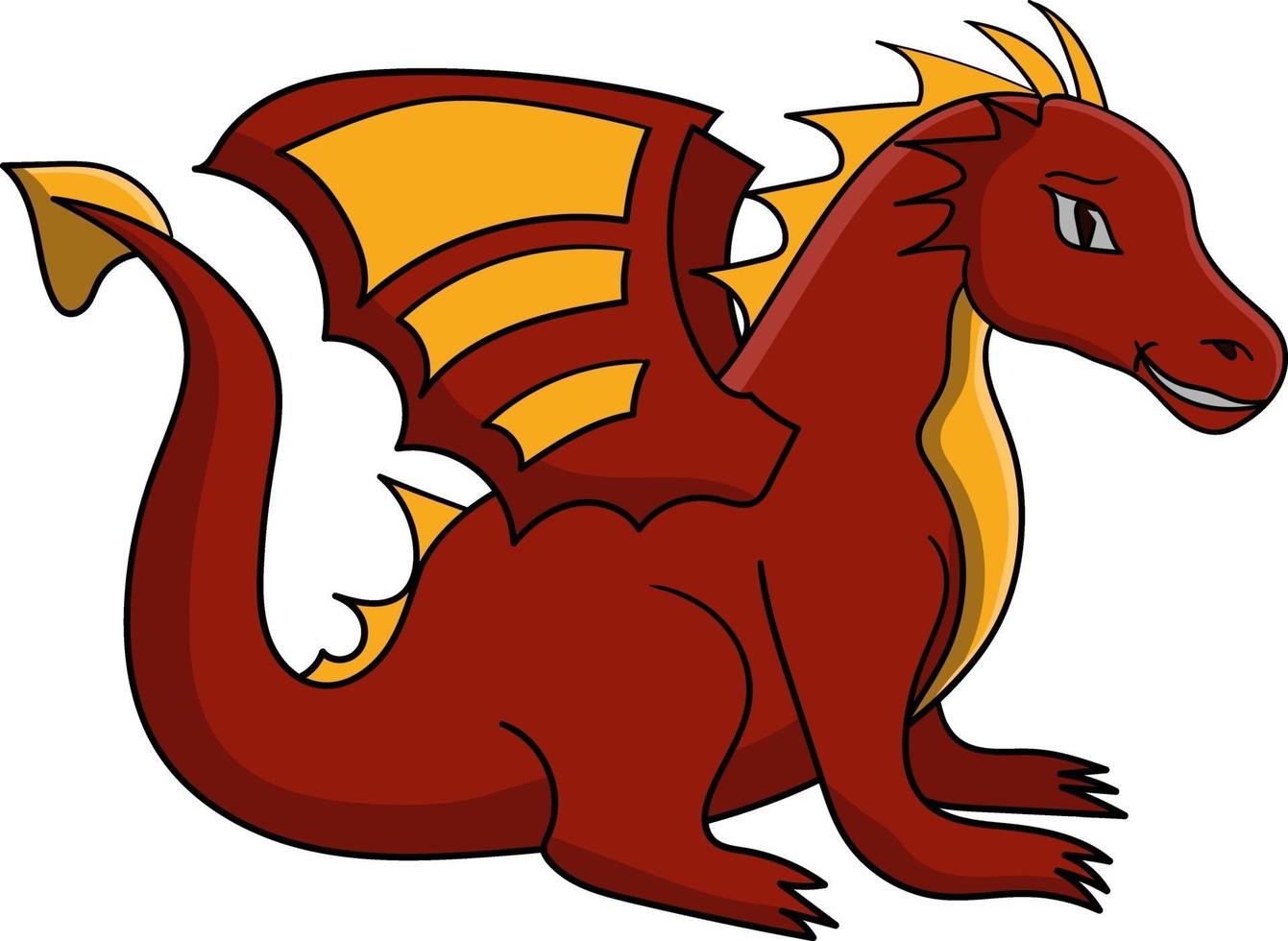 red orange dragon cartoon perfect for design project vector