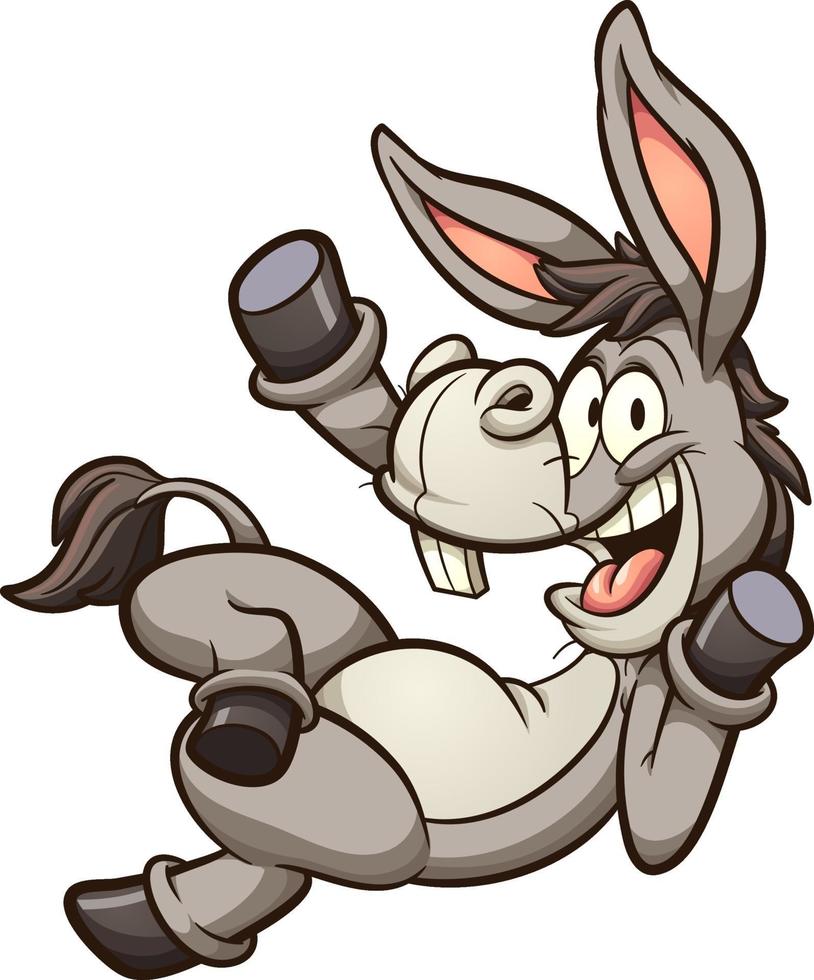 Waving cartoon donkey vector