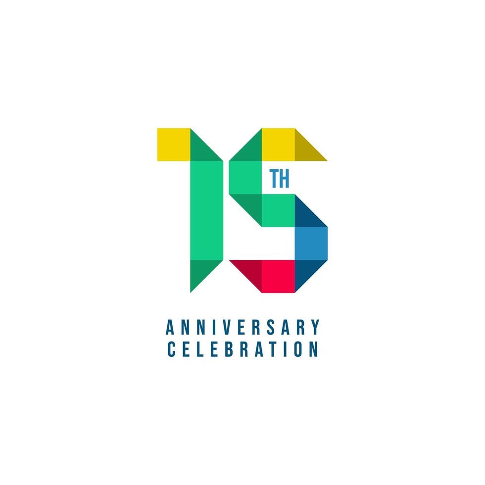 15 th Anniversary Celebration Vector Template Design Illustration