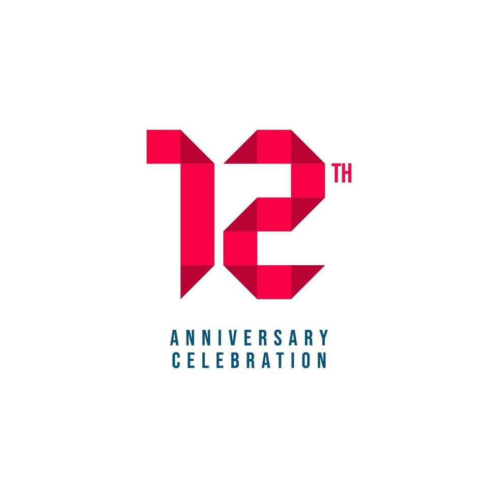 12 th Anniversary Celebration Vector Template Design Illustration