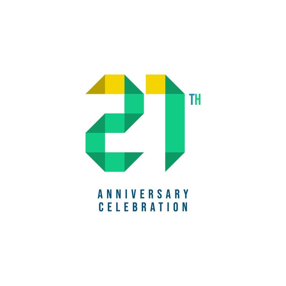 Ilustración de diseño de plantilla de vector de celebración de 21 aniversario
