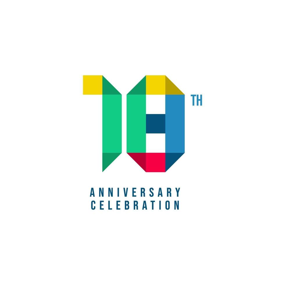 18 th Anniversary Celebration Vector Template Design Illustration