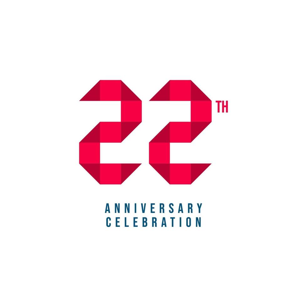 22 th Anniversary Celebration Vector Template Design Illustration