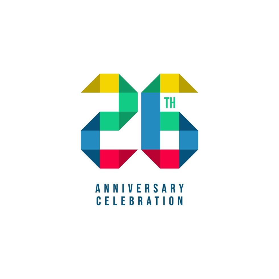 26 th Anniversary Celebration Vector Template Design Illustration