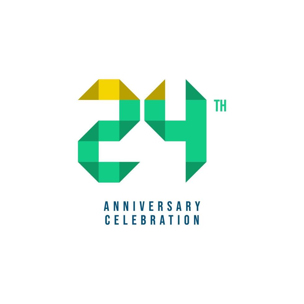 24 th Anniversary Celebration Vector Template Design Illustration