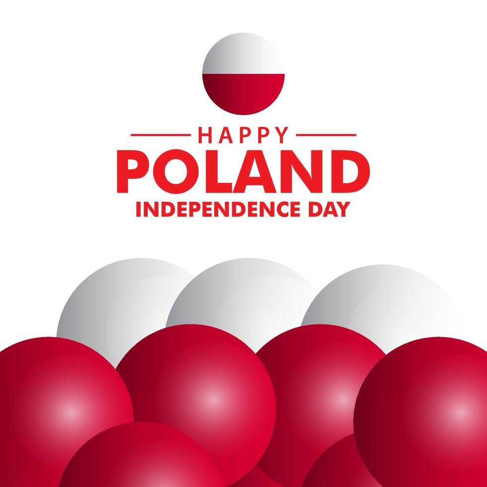 feliz día de la independencia de polonia celebración vector plantilla diseño ilustración