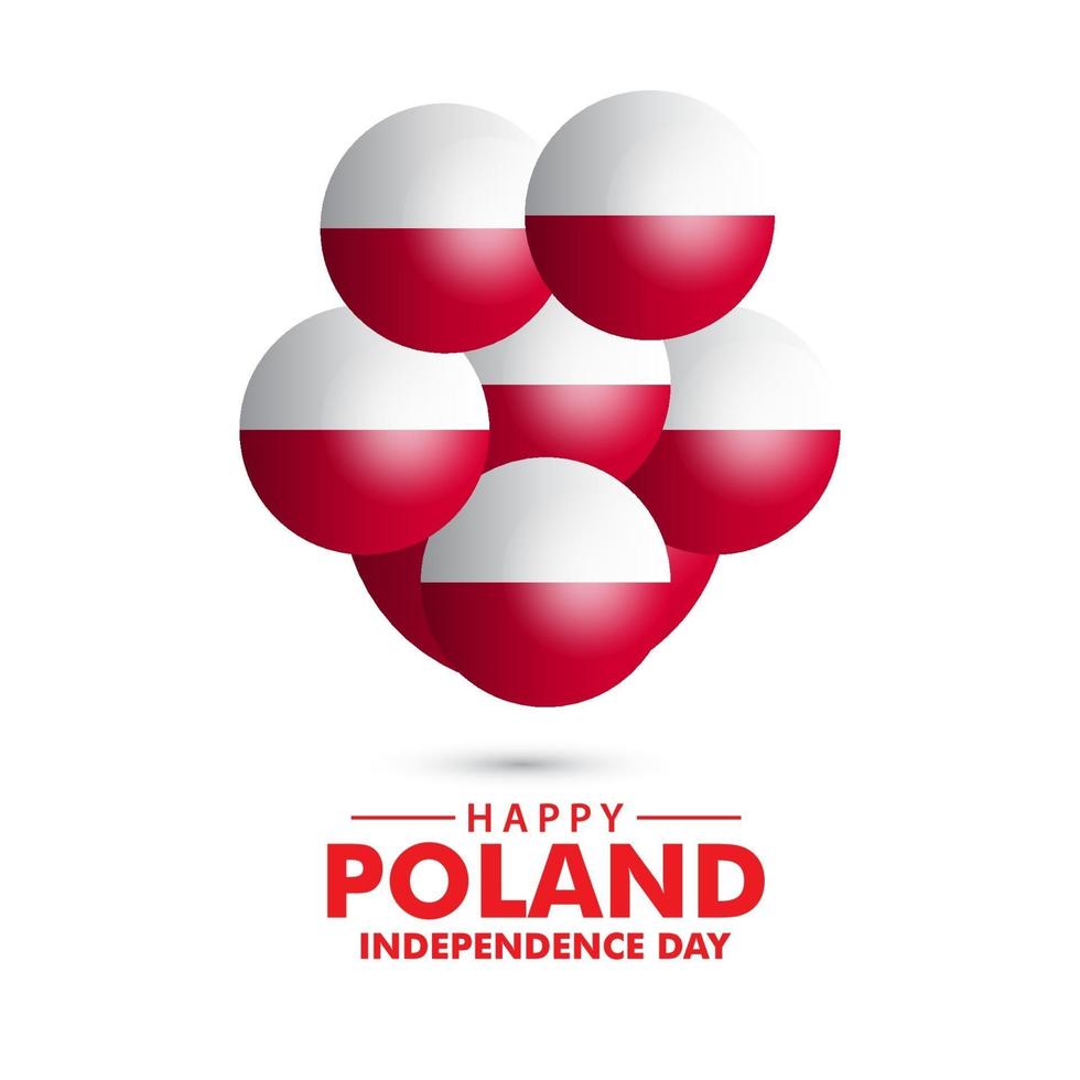 feliz día de la independencia de polonia celebración vector plantilla diseño ilustración