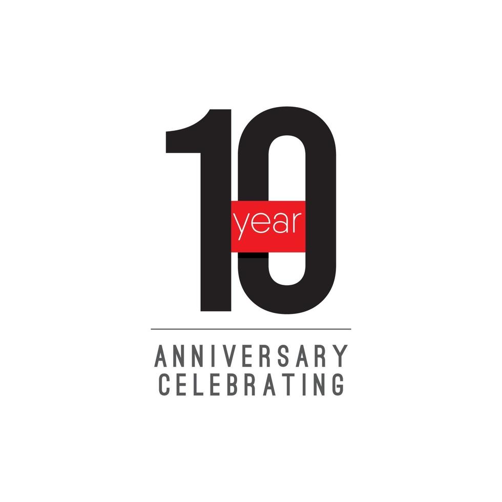 10 Years Anniversary Celebrating Vector Template Design Illustration