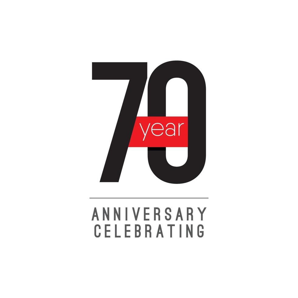 70 Years Anniversary Celebrating Vector Template Design Illustration