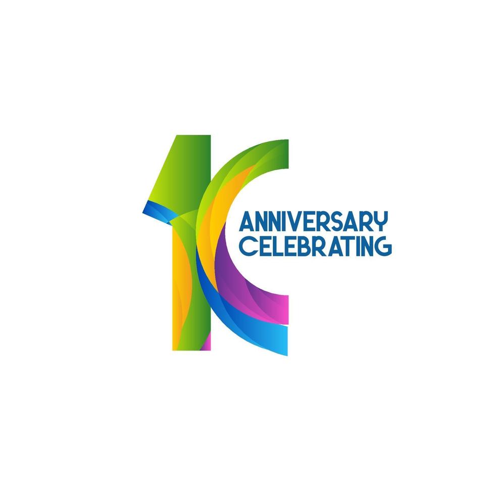 10 Years Anniversary Celebrating Vector Template Design Illustration