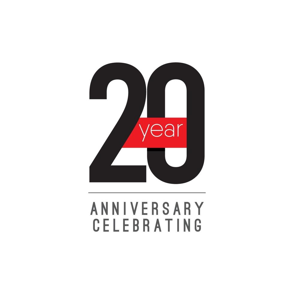 20 Years Anniversary Celebrating Vector Template Design Illustration