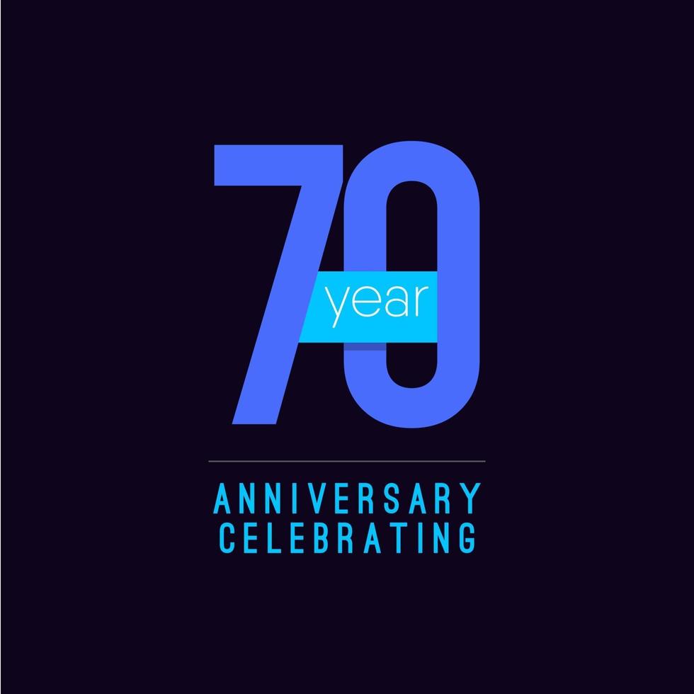 70 Years Anniversary Celebrating Vector Template Design Illustration