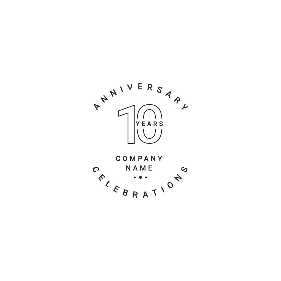 10 Years Anniversary Celebration Your Company Vector Template Design Illustration