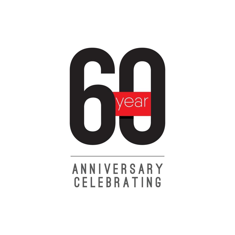 60 Years Anniversary Celebrating Vector Template Design Illustration