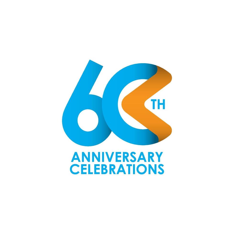 60 Years Anniversary Celebrating Vector Template Design Illustration