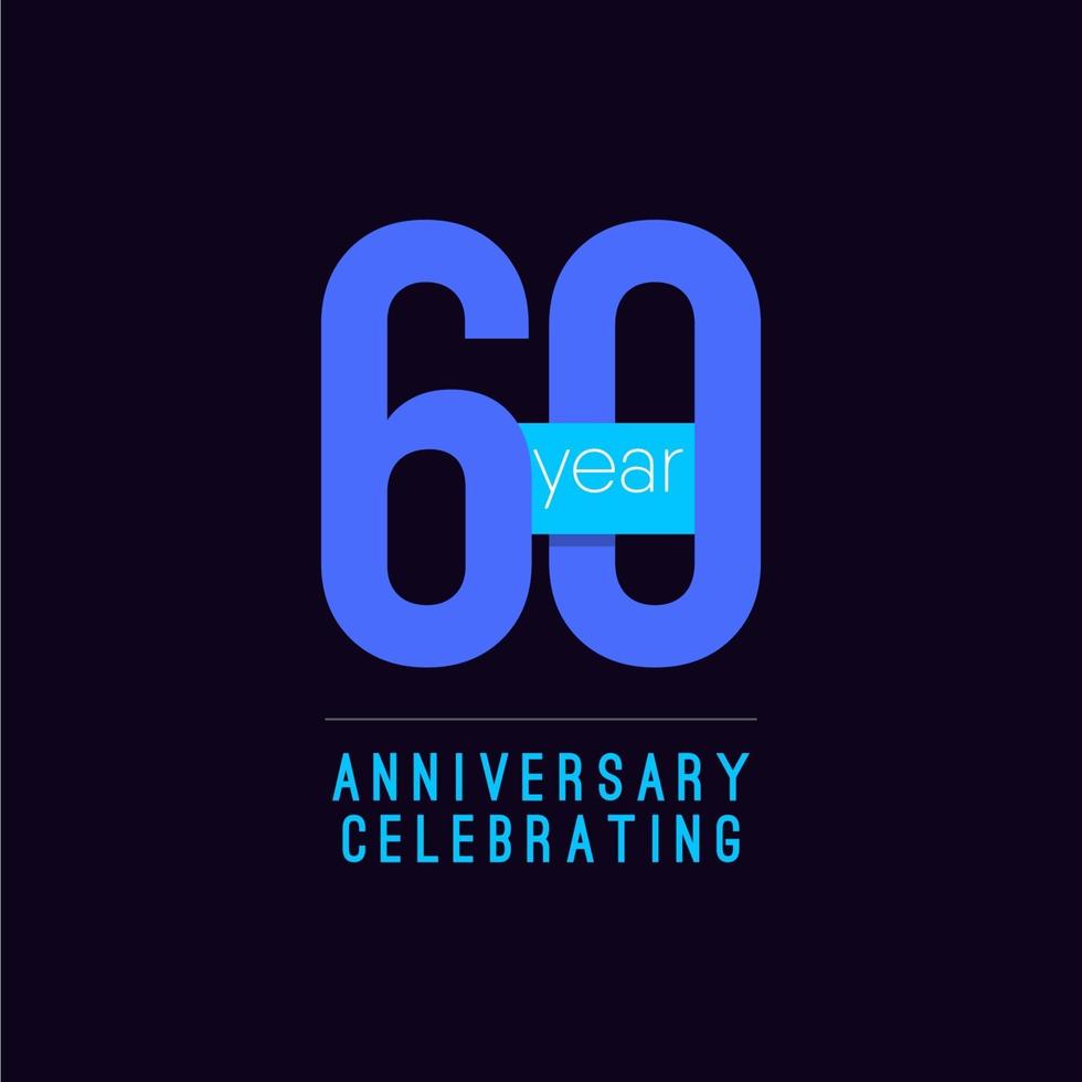 60 Years Anniversary Celebrating Vector Template Design Illustration