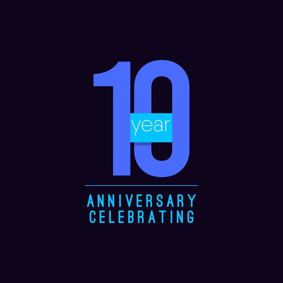 10 Years Anniversary Celebrating Vector Template Design Illustration