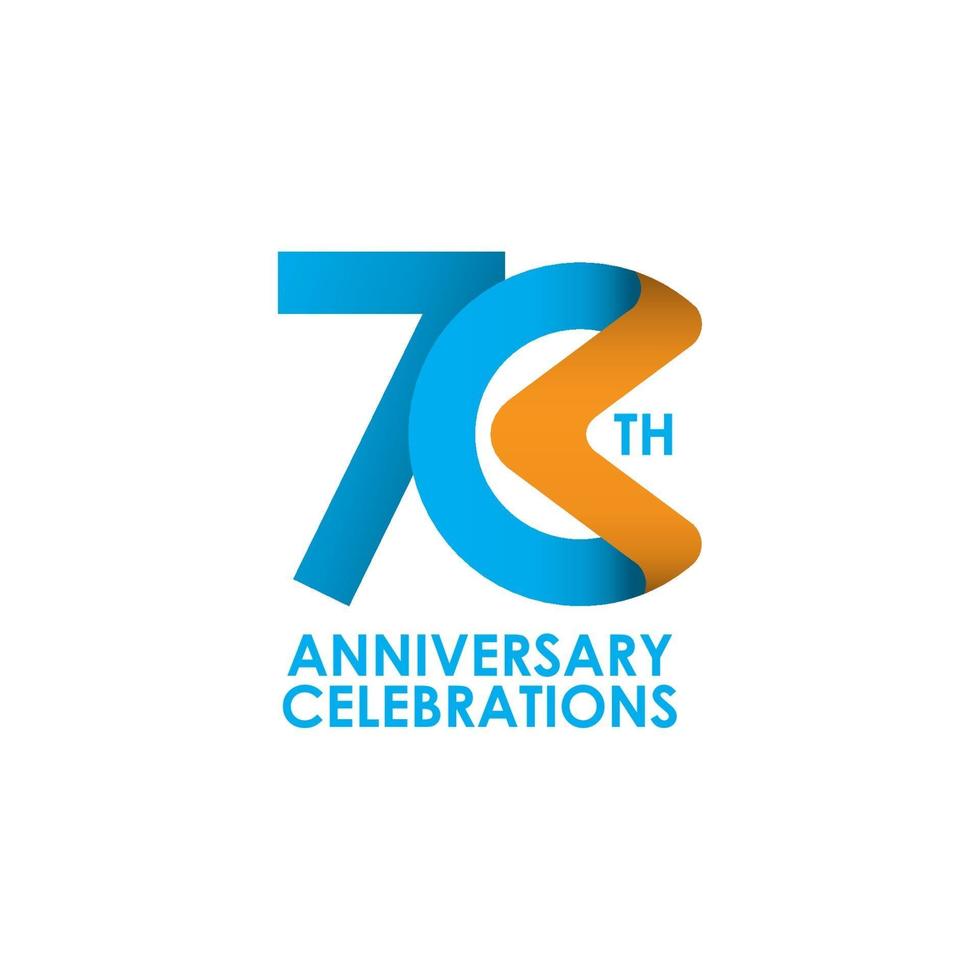 70 Years Anniversary Celebrating Vector Template Design Illustration
