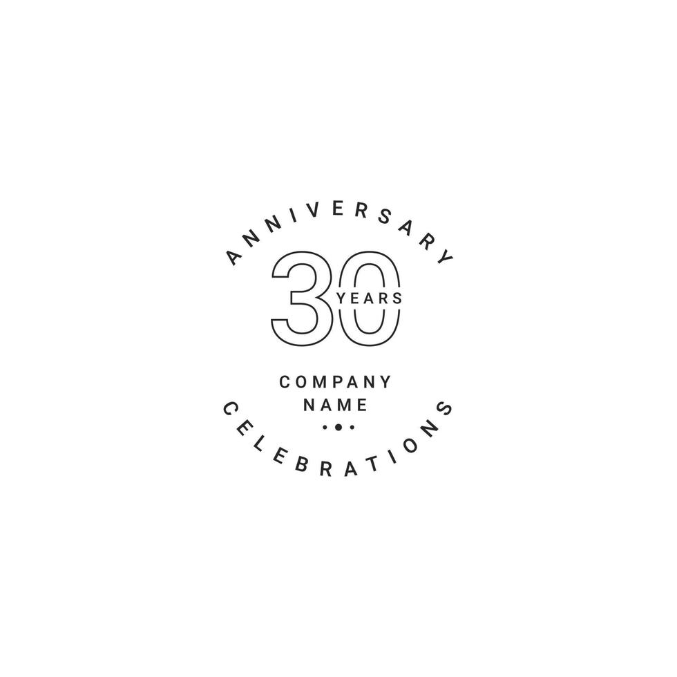 30 Years Anniversary Celebration Your Company Vector Template Design Illustration