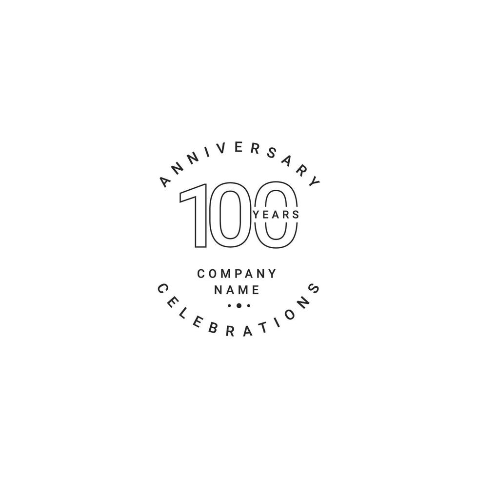 100 Years Anniversary Celebration Your Company Vector Template Design Illustration