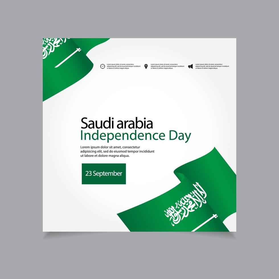 Ilustración de diseño de plantilla de vector de día de la independencia de Arabia Saudita