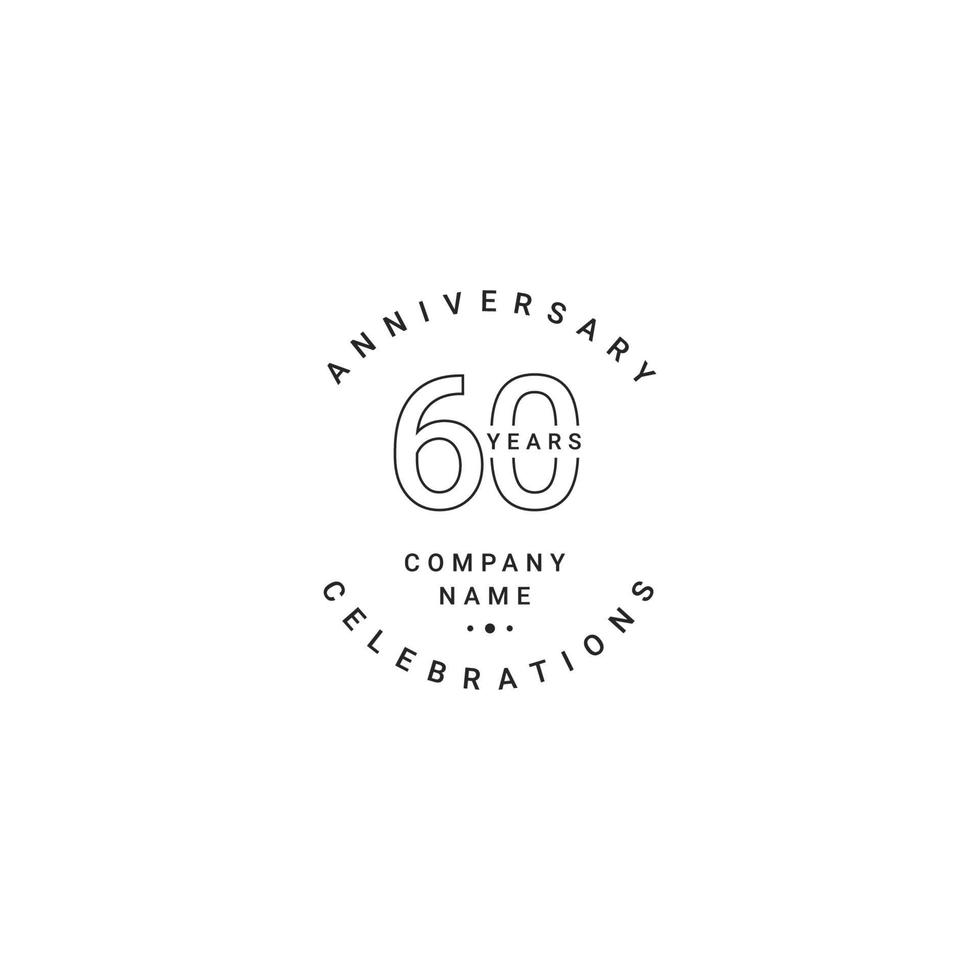 60 Years Anniversary Celebration Your Company Vector Template Design Illustration