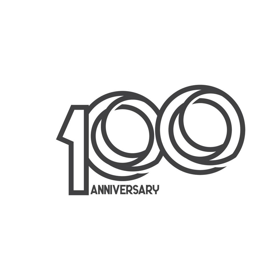 Ilustración de diseño de plantilla de vector de celebración de aniversario de 100 años