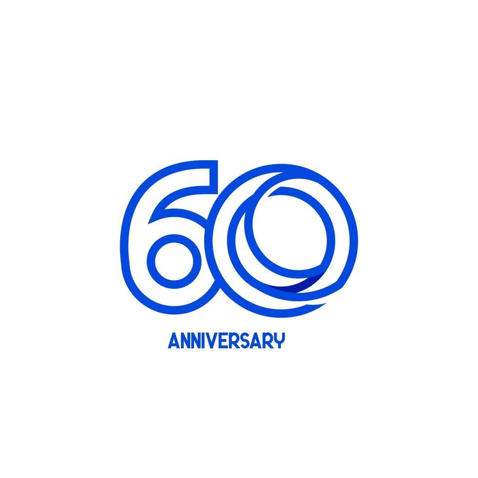 Ilustración de diseño de plantilla de vector de celebración de aniversario de 60 años