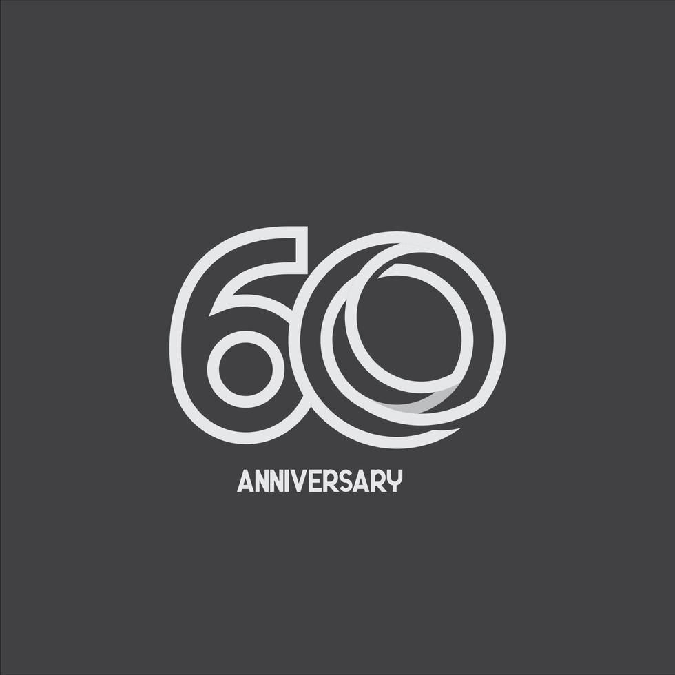 Ilustración de diseño de plantilla de vector de celebración de aniversario de 60 años