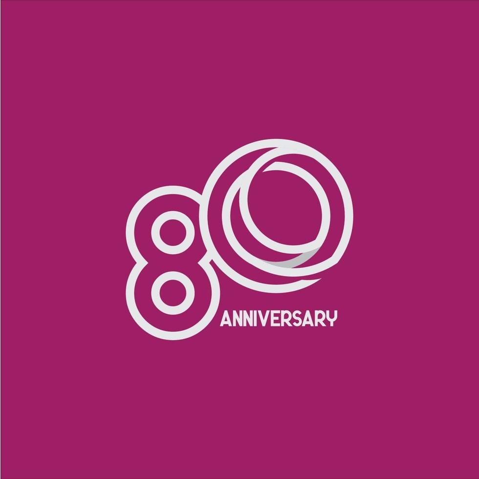 80 Years Anniversary Celebration Your Company Vector Template Design Illustration