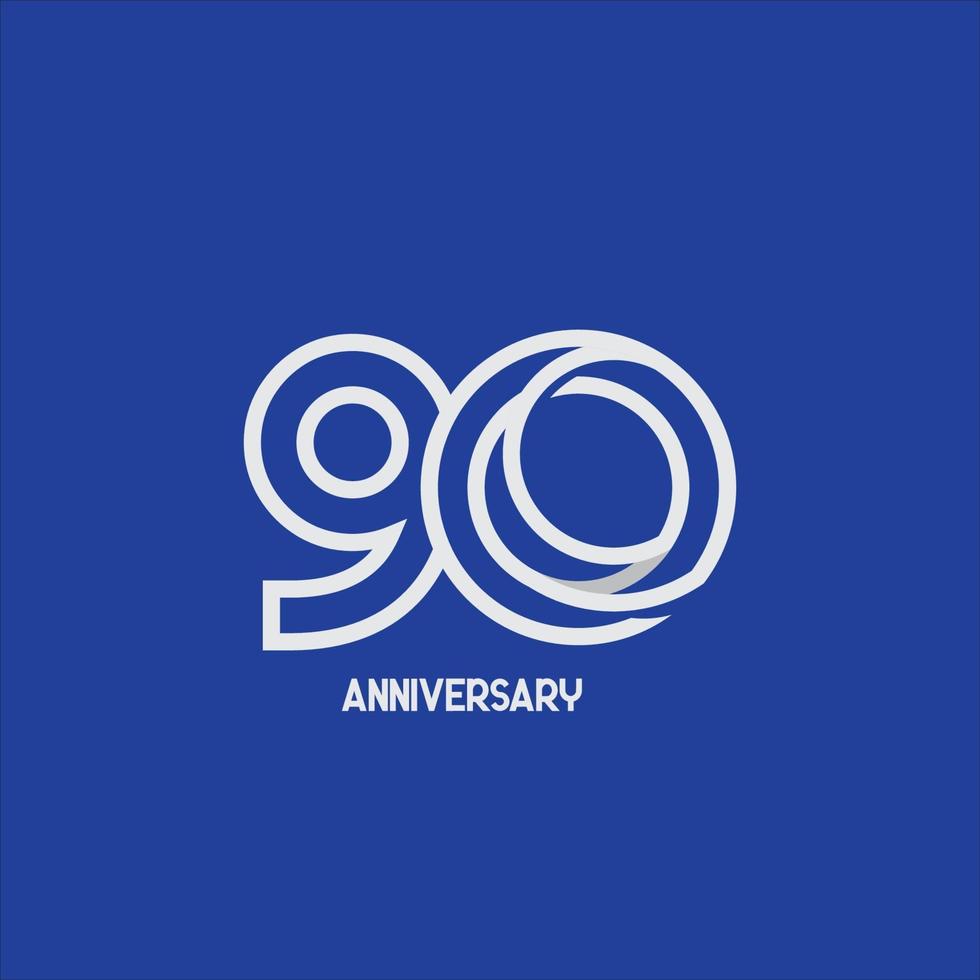 Ilustración de diseño de plantilla de vector de celebración de aniversario de 90 años