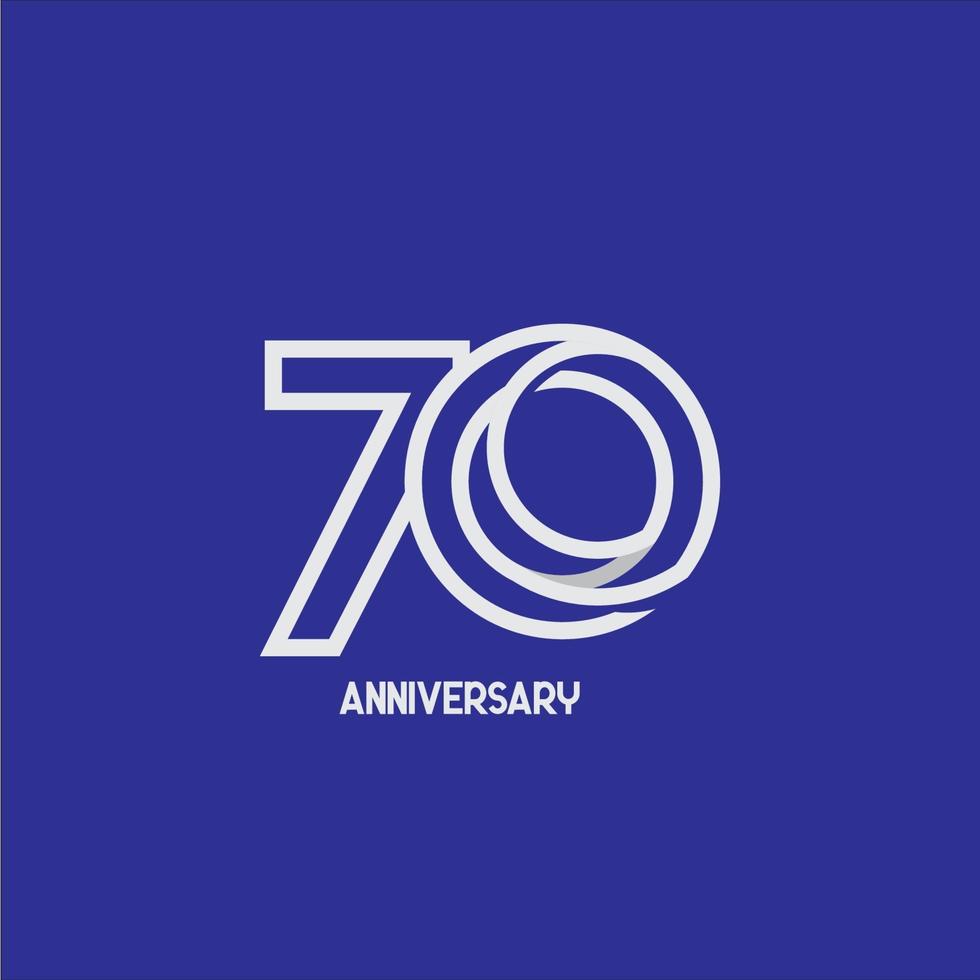 Ilustración de diseño de plantilla de vector de celebración de aniversario de 70 años