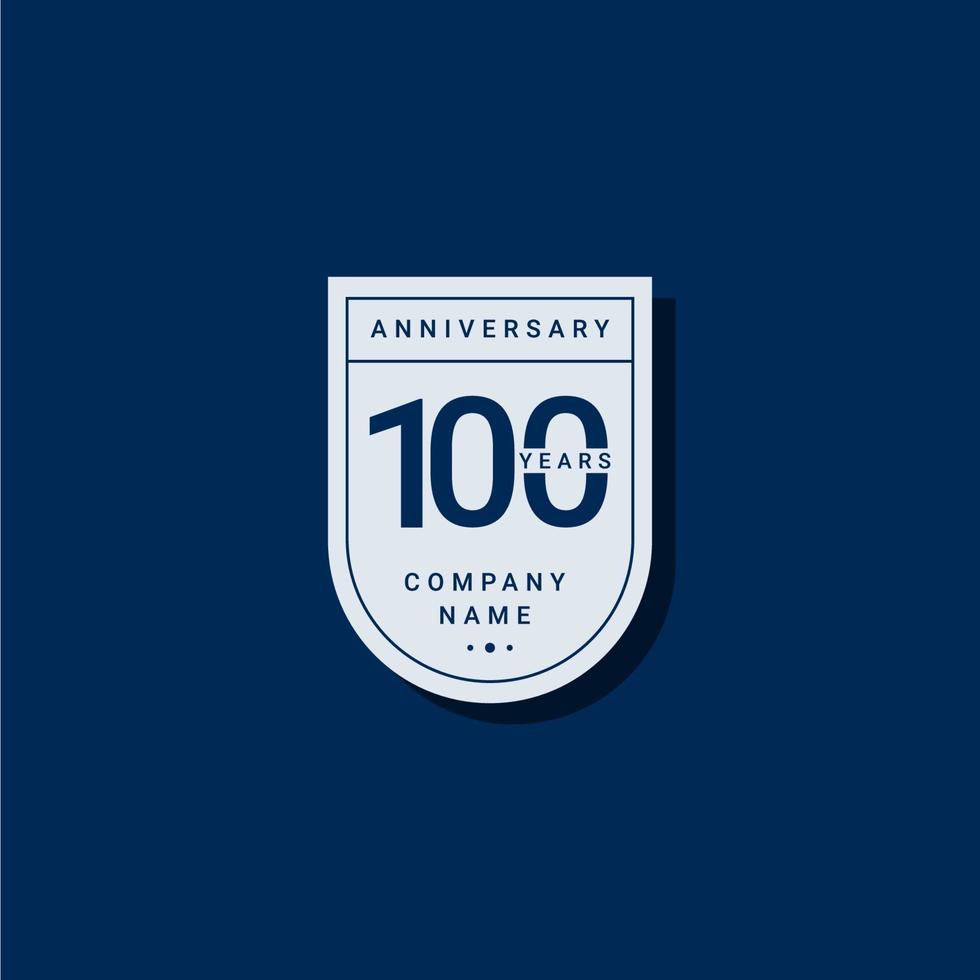 Ilustración de diseño de plantilla de vector de celebración de aniversario de 100 años