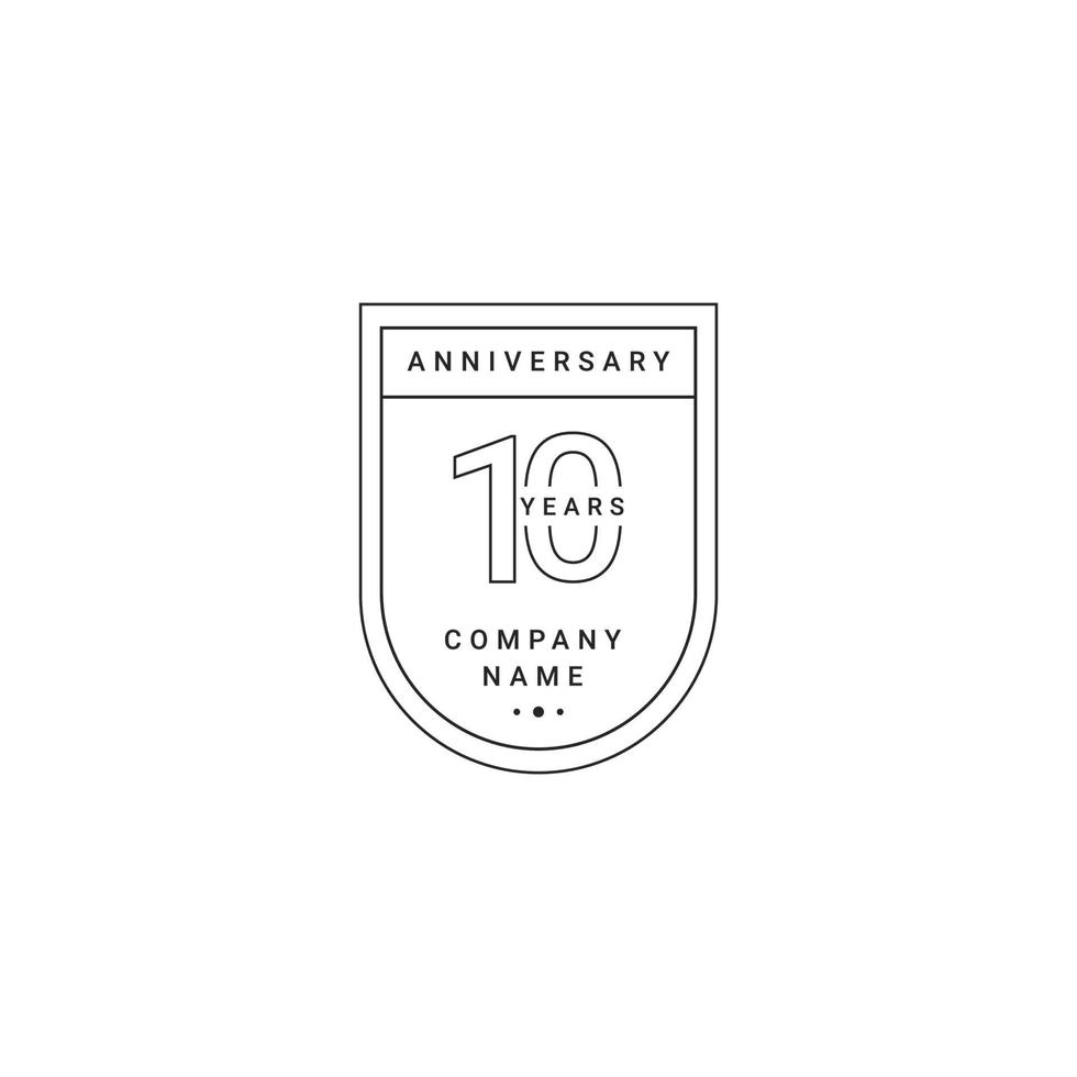 10 Years Anniversary Celebration Your Company Vector Template Design Illustration