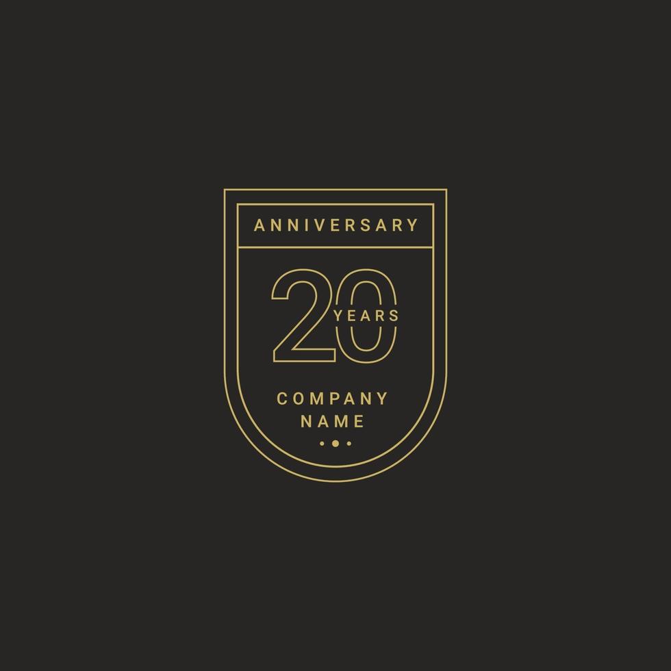 20 Years Anniversary Celebration Your Company Vector Template Design Illustration